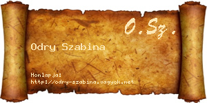 Odry Szabina névjegykártya